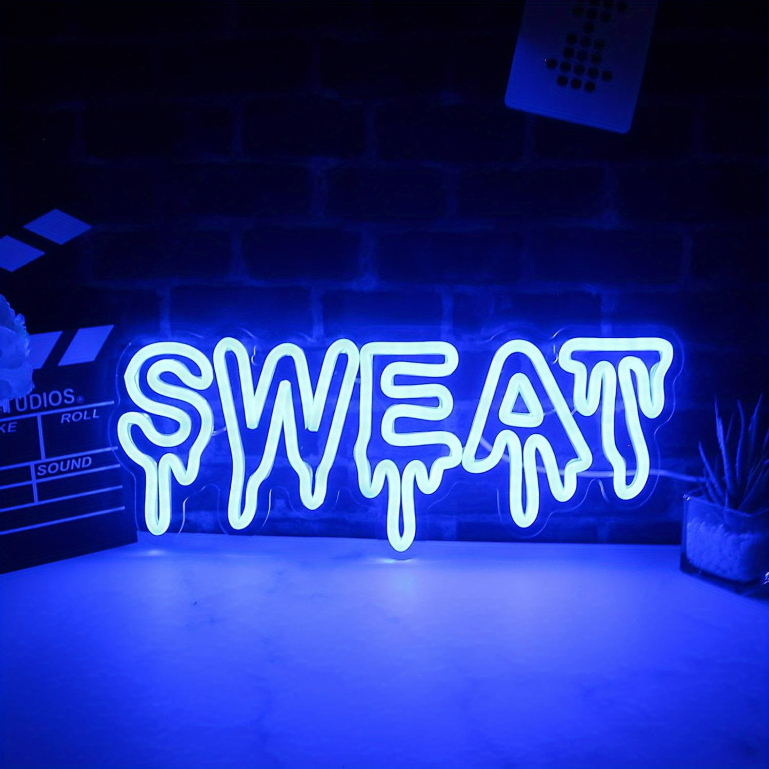 Home Gym Neon Sign - Enseigne néon LED bleue « Sweat