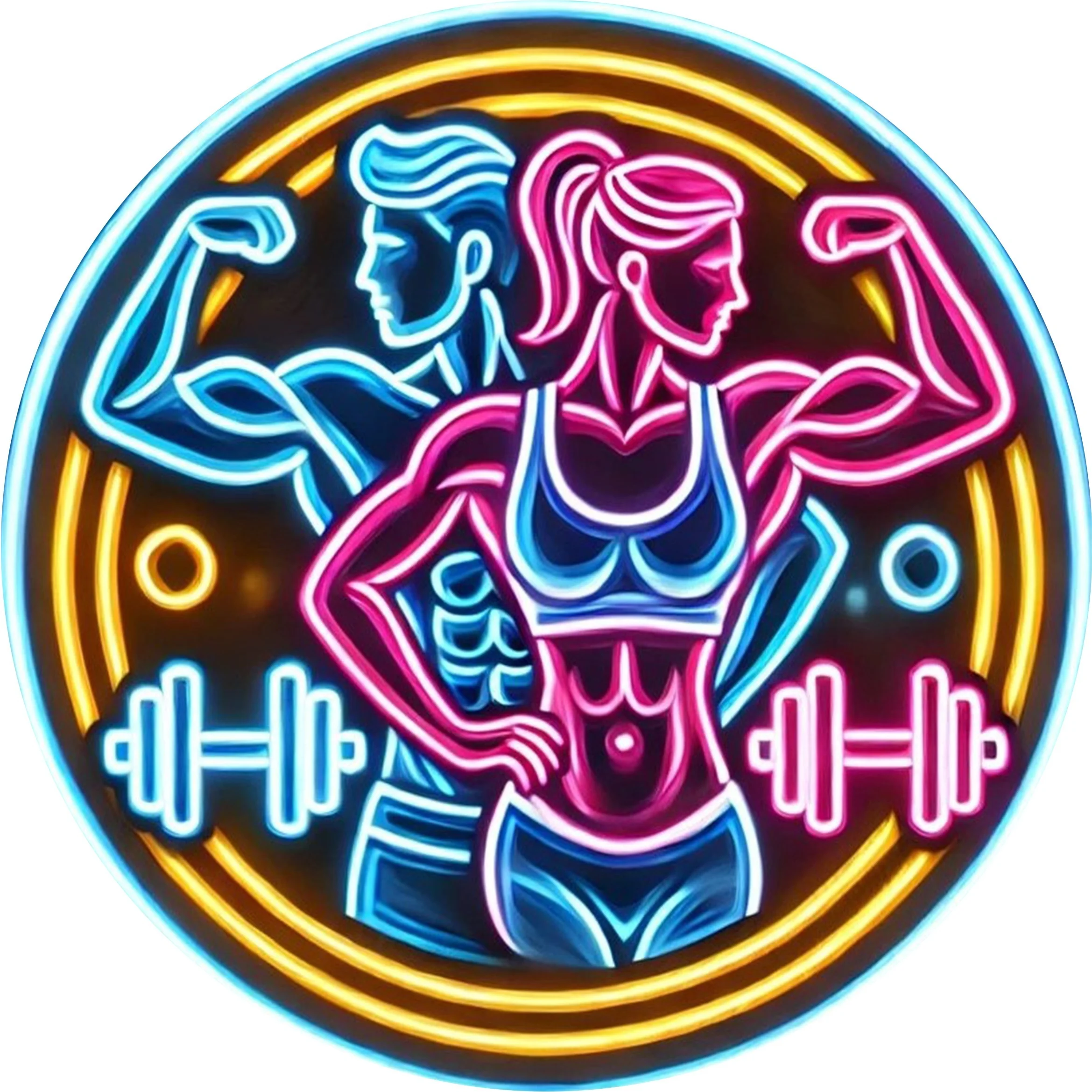 Home Gym Neon Sign - Enseigne Métallique 2D Néon Fitness Gym