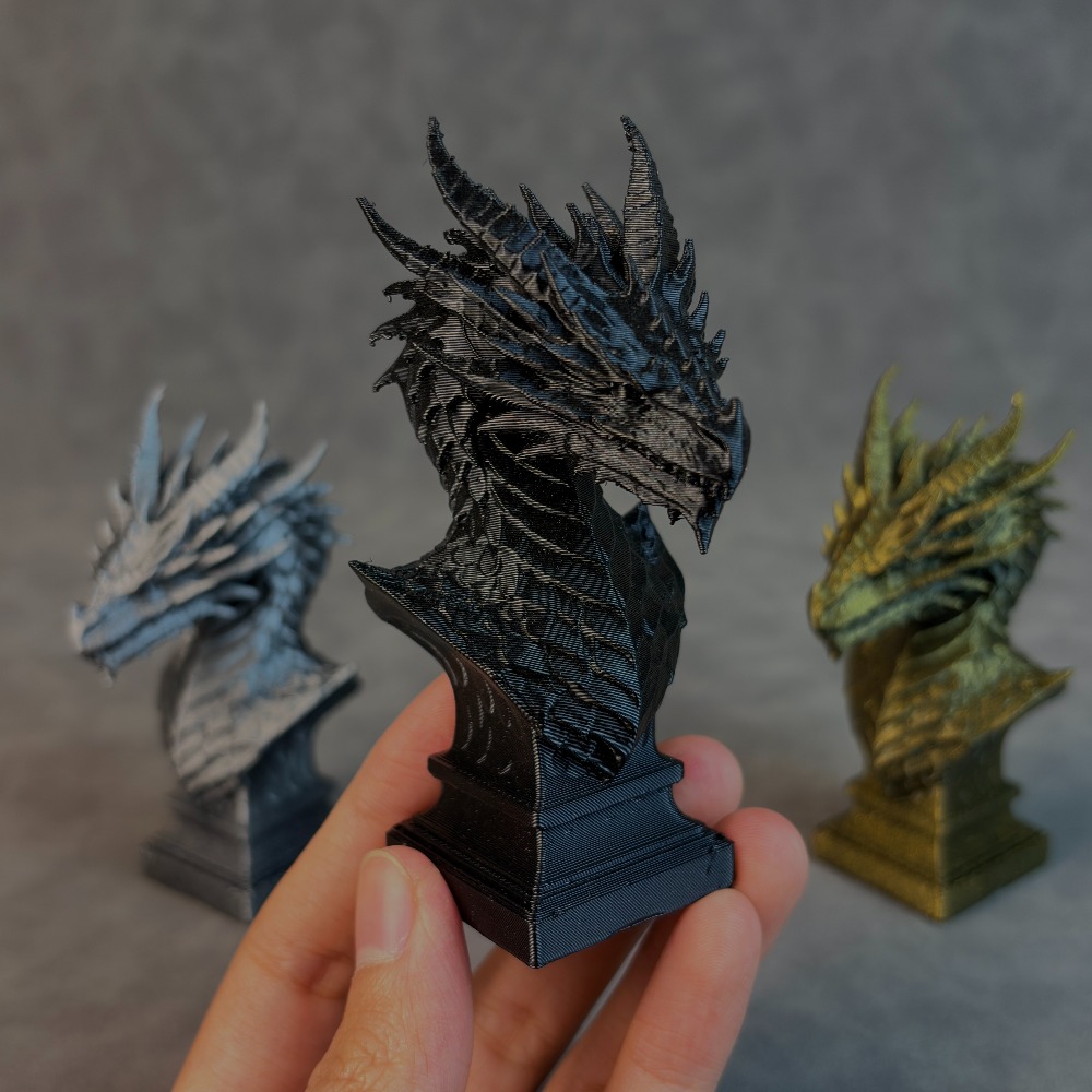 Head Racket Boom - Sculpture de tête de dragon en