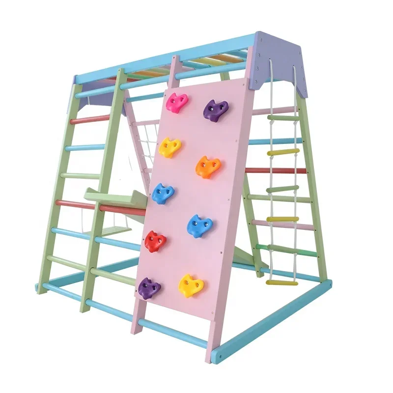 Home Gym Equipment Set - Structure d'escalade en bois pour enfants,