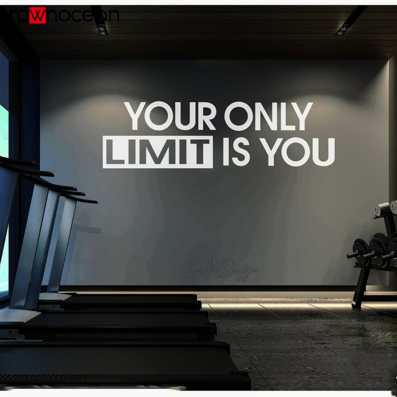 Home Gym Design - Autocollant mural pour salle de sport,