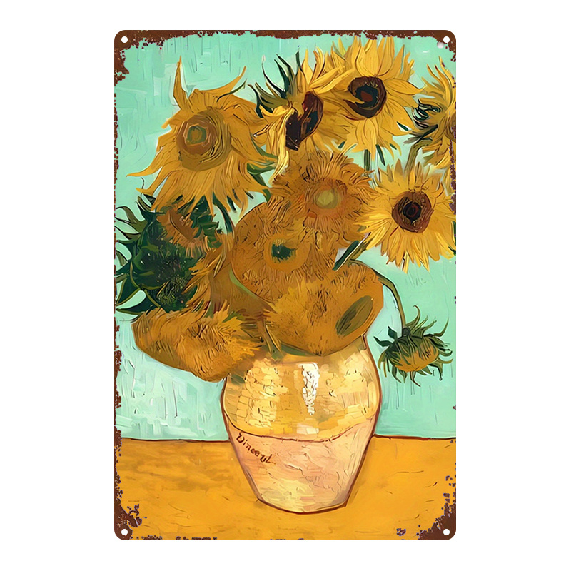 Home Gym Icon - Panneau mural en métal Van Gogh