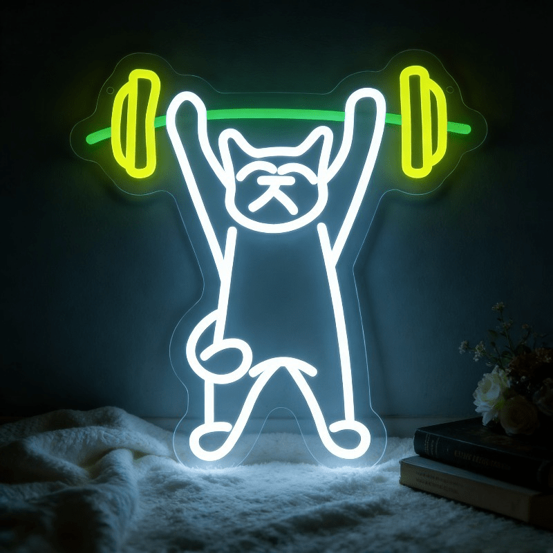 Enseigne néon LED 'Chat qui so - Home Gym Neon Sign avis et prix