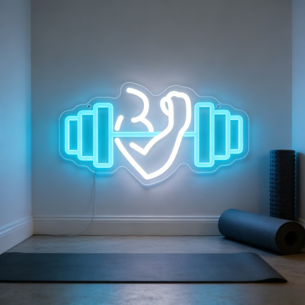 Enseigne néon LED Bicep Dumbbe - Home Gym Neon Sign avis et prix