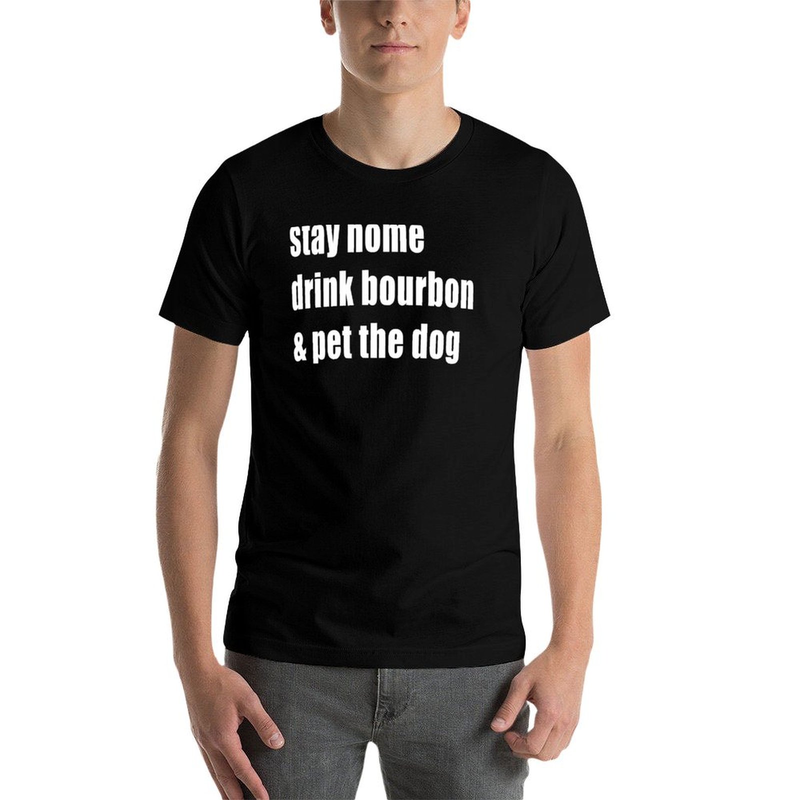 T-shirt Stay Home Drink Bourbo - Home Gym China avis et prix